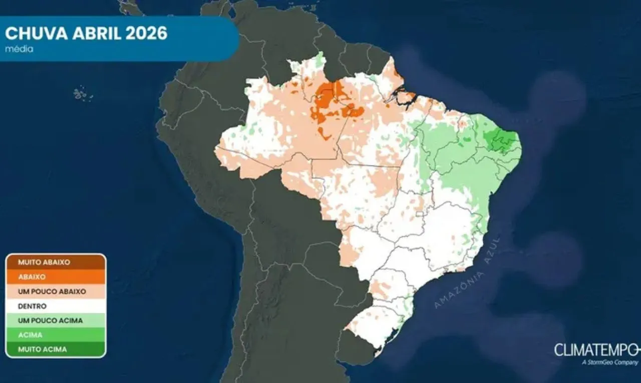 o mapa mostra as anomalias no Brasil